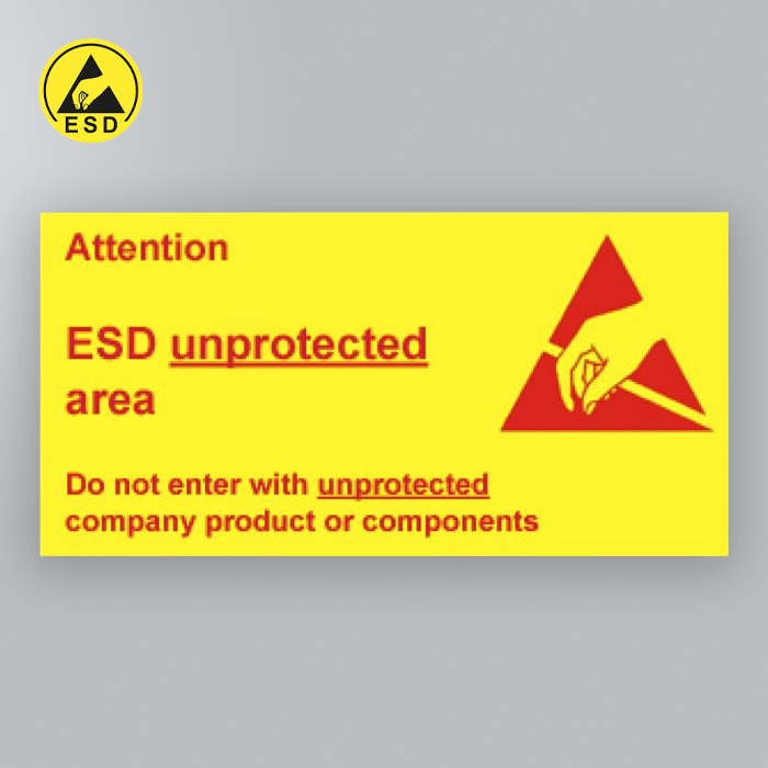 Attention Unprotected Area Awareness Sign ESD Attention Unprotected Area Awareness Sign ESD